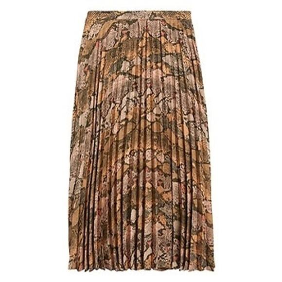 Banana Republic Snake Print Pleated Midi Skirt Women's Size 10 - Picture 11 of 11